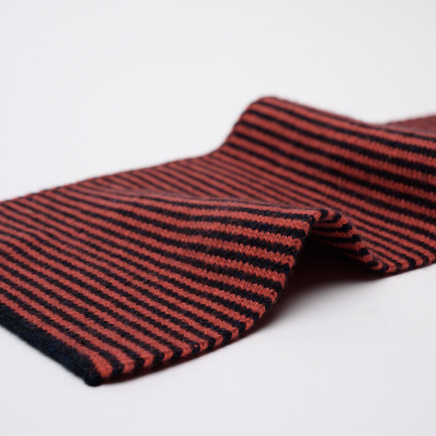 Bright Orange Coral & Black Limited Edition Cashmere Scarf