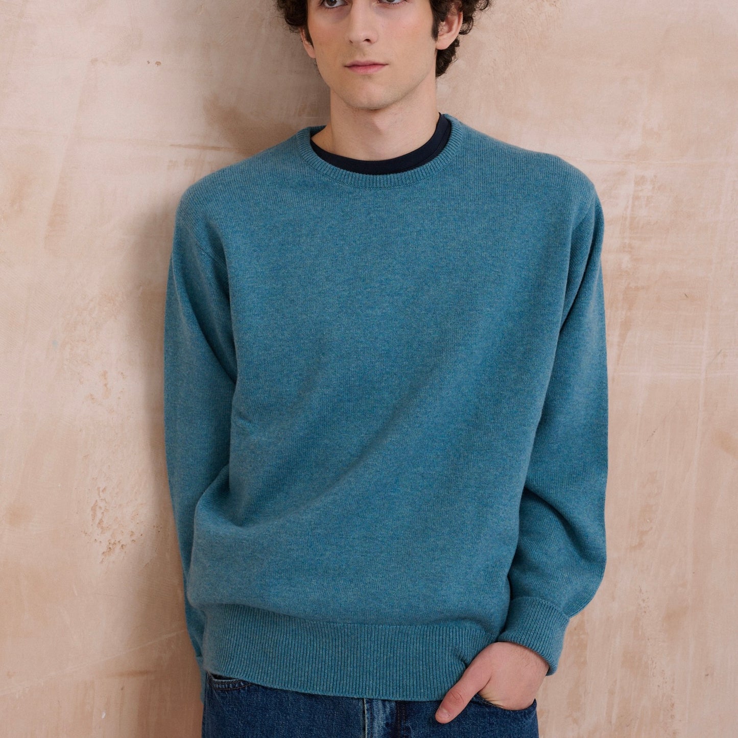 Luxury Classic 4 Ply Crew Neck Jumper - Yacht Green