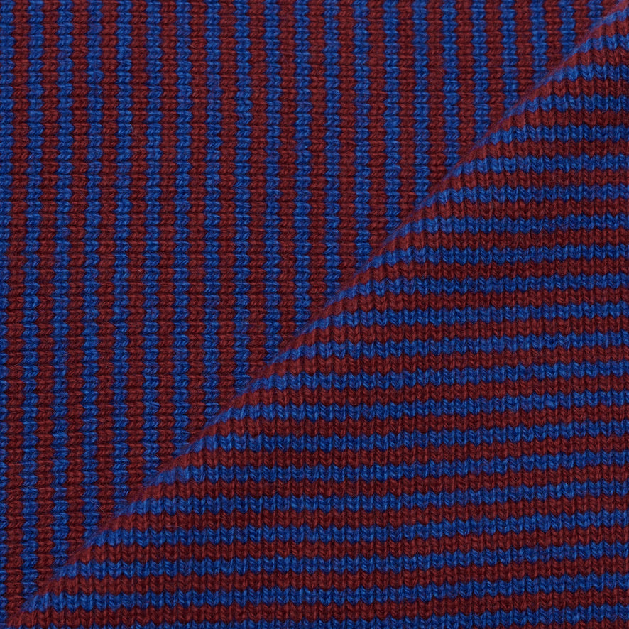 Red & Bright Blue Striped Limited Edition Cashmere Scarf