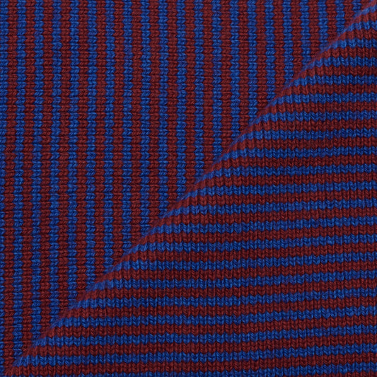 Red & Bright Blue Striped Limited Edition Cashmere Scarf