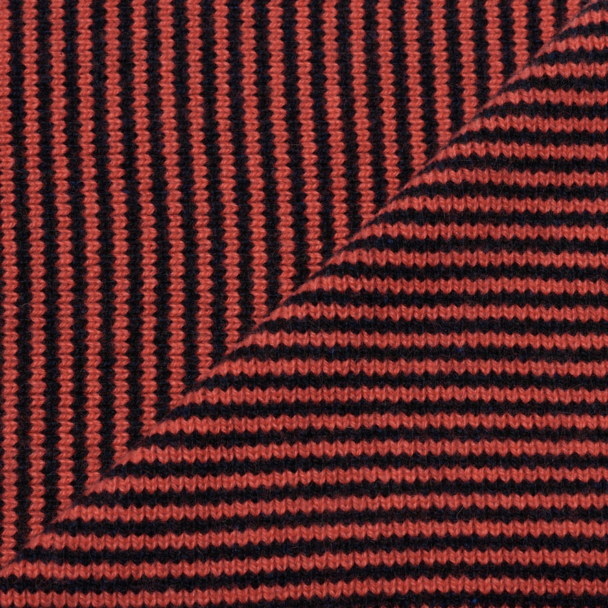 Bright Orange Coral & Black Limited Edition Cashmere Scarf