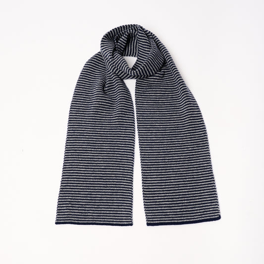 Navy Blue & Grey - Cashmere Scarf