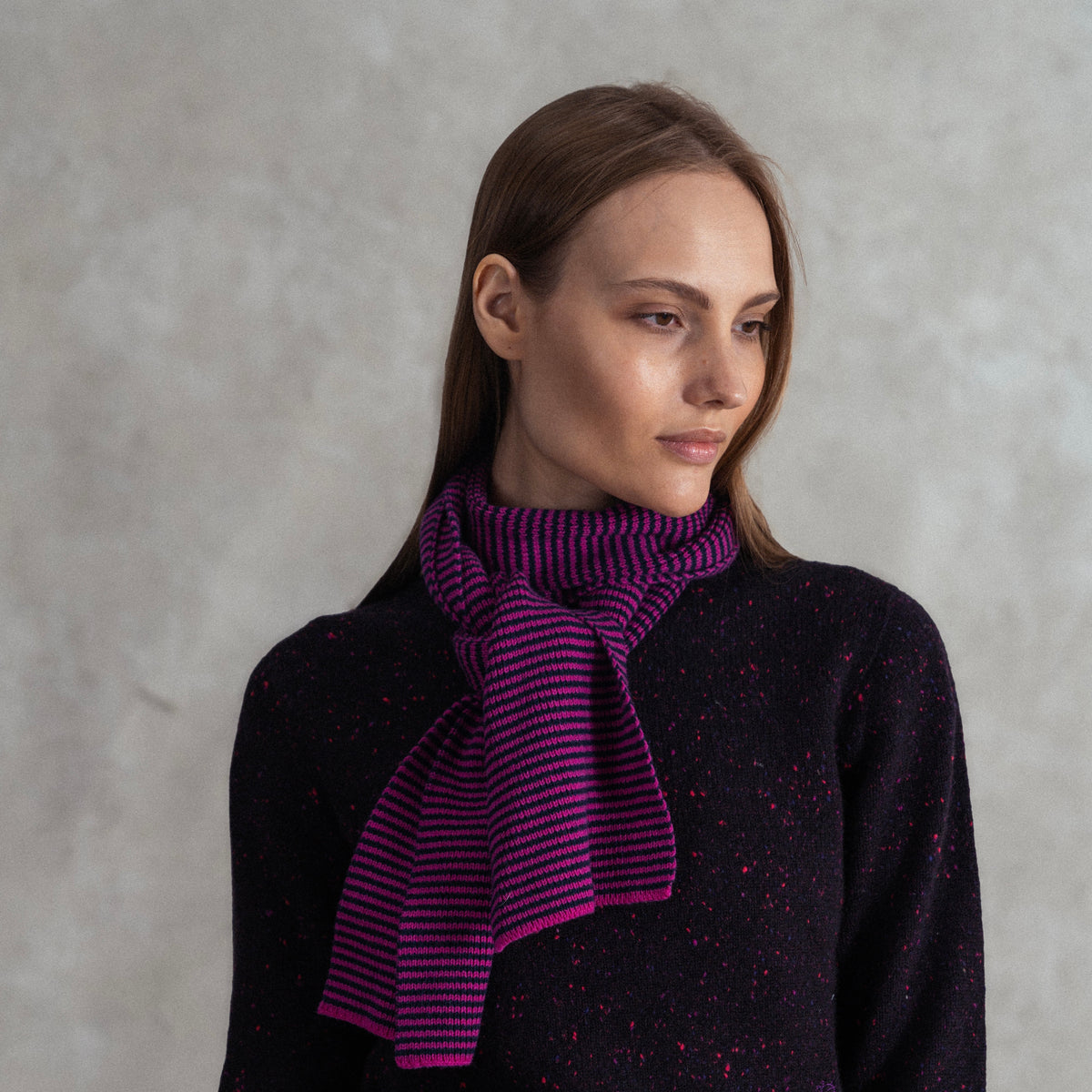 Magenta & Dark Navy Limited Edition Cashmere Scarf