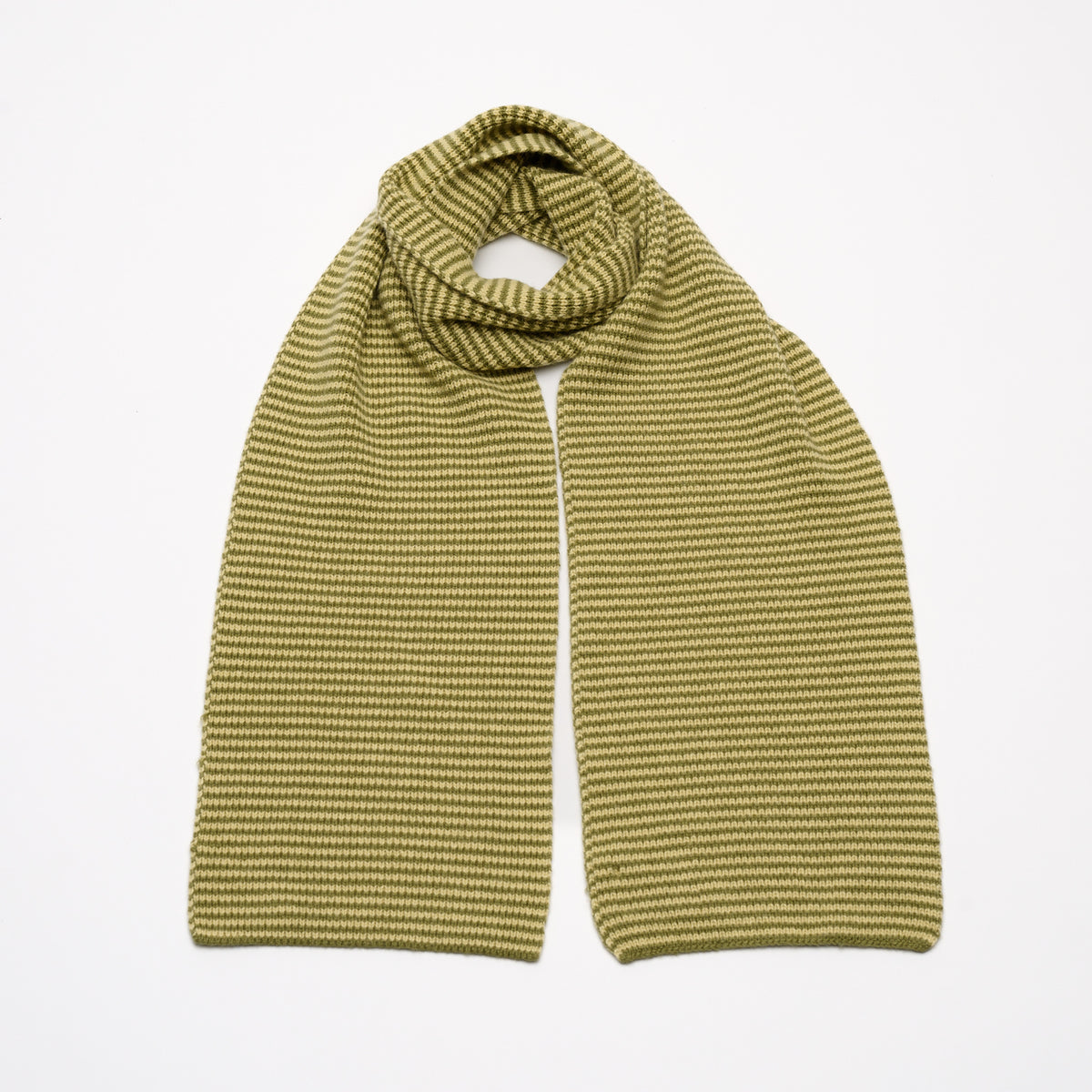 Soft Lemon & Moss Green Limited Edition Cashmere Scarf
