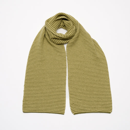 Soft Lemon & Moss Green Limited Edition Cashmere Scarf