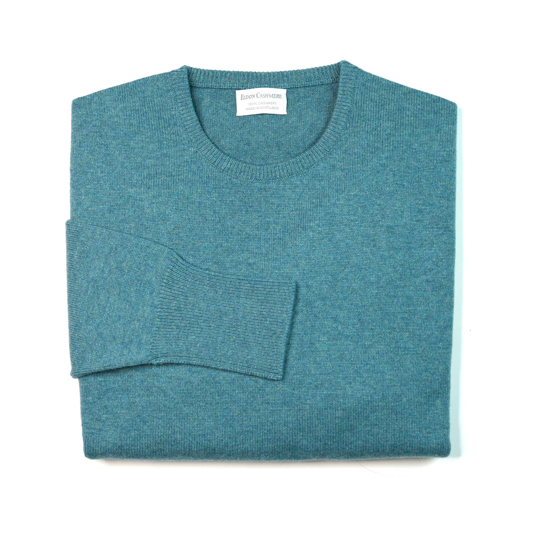 Luxury Classic 4 Ply Crew Neck Jumper - Yacht Green