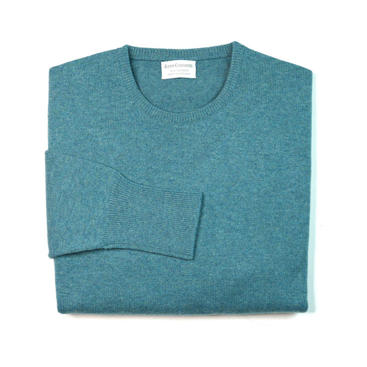 Luxury Classic 4 Ply Crew Neck Jumper - Yacht Green