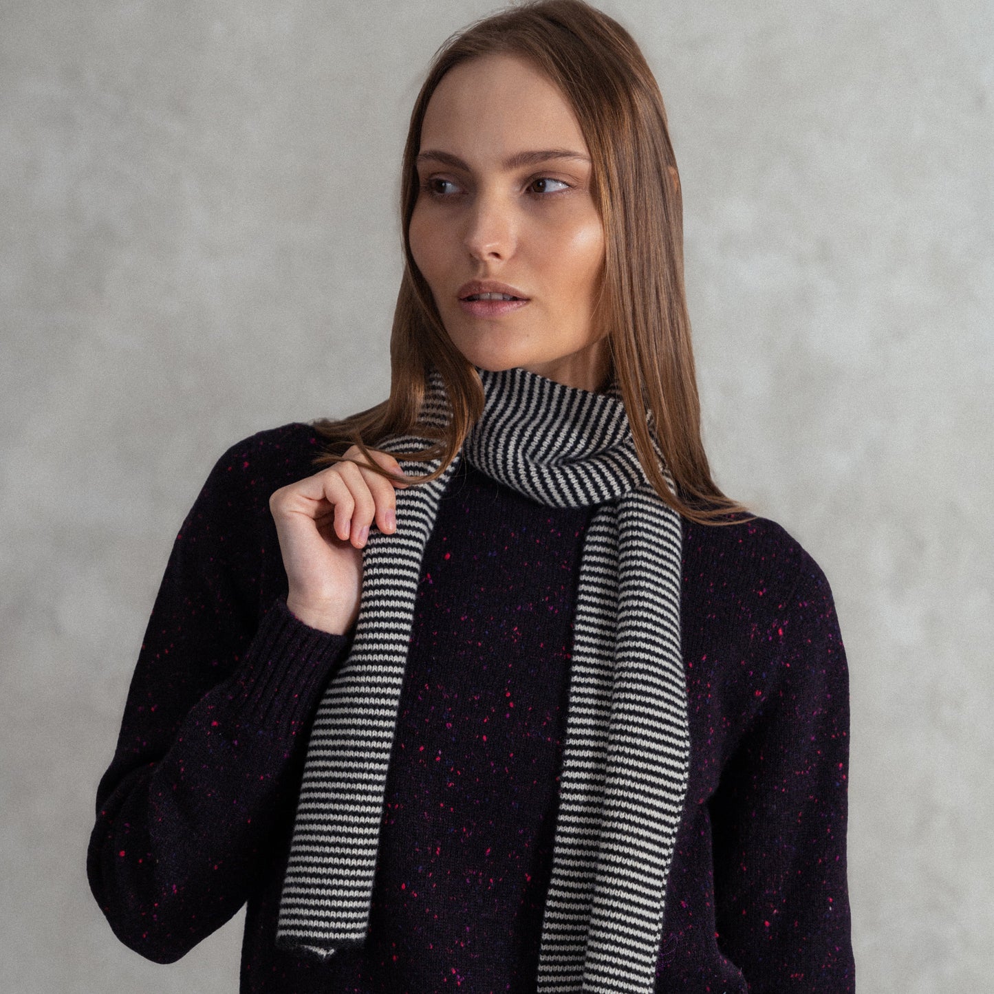 Panda Hugs - Black & White Cashmere Scarf