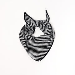 Black & White Striped Bandana Scarf