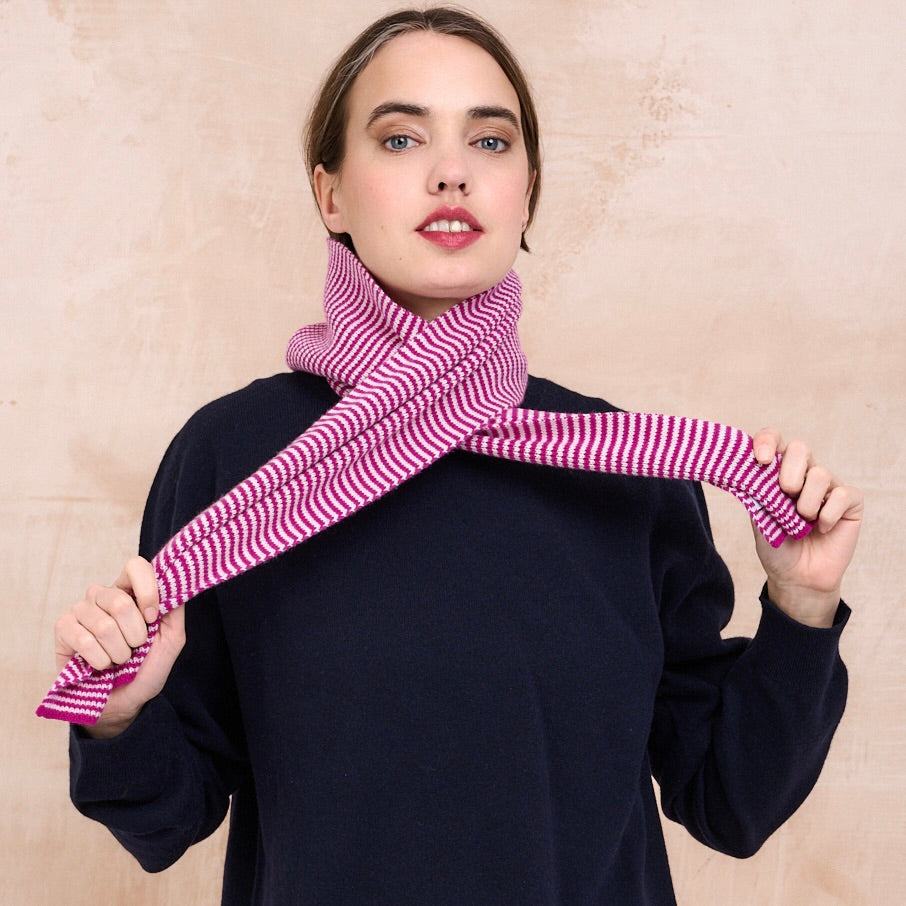 Magenta & White Limited Edition Cashmere Scarf