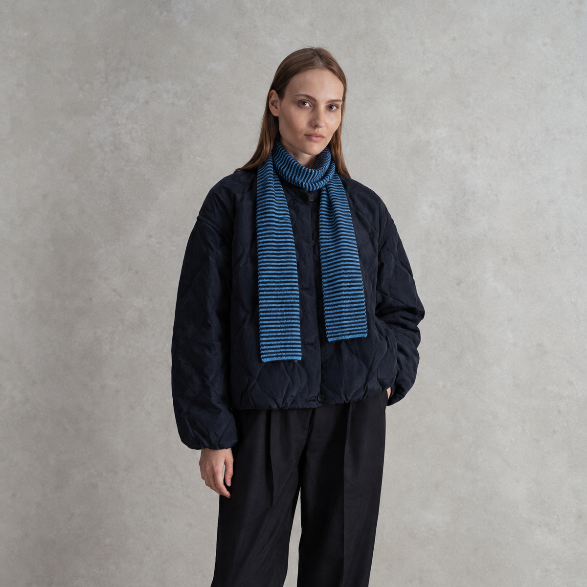 Blue & Navy Striped Limited Edition Cashmere Scarf