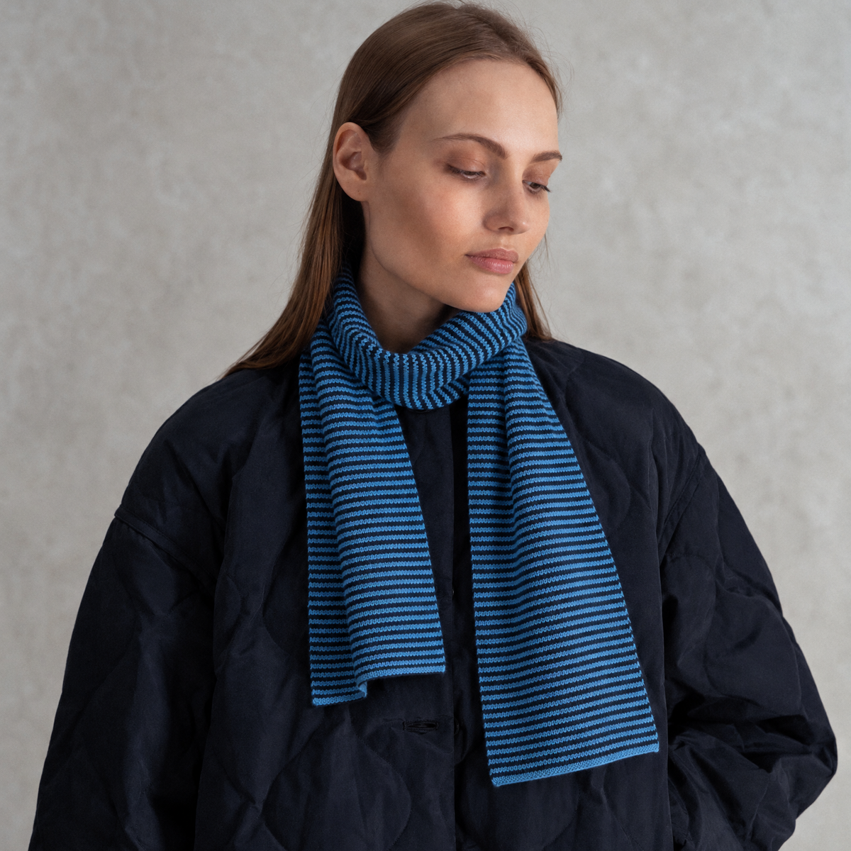 Blue & Navy Striped Limited Edition Cashmere Scarf