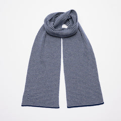 Navy & Light Grey - Cashmere Scarf