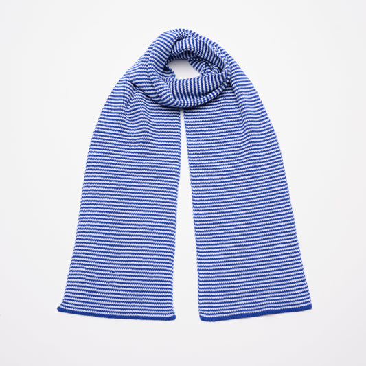 Bright Blue & White - Cashmere Scarf