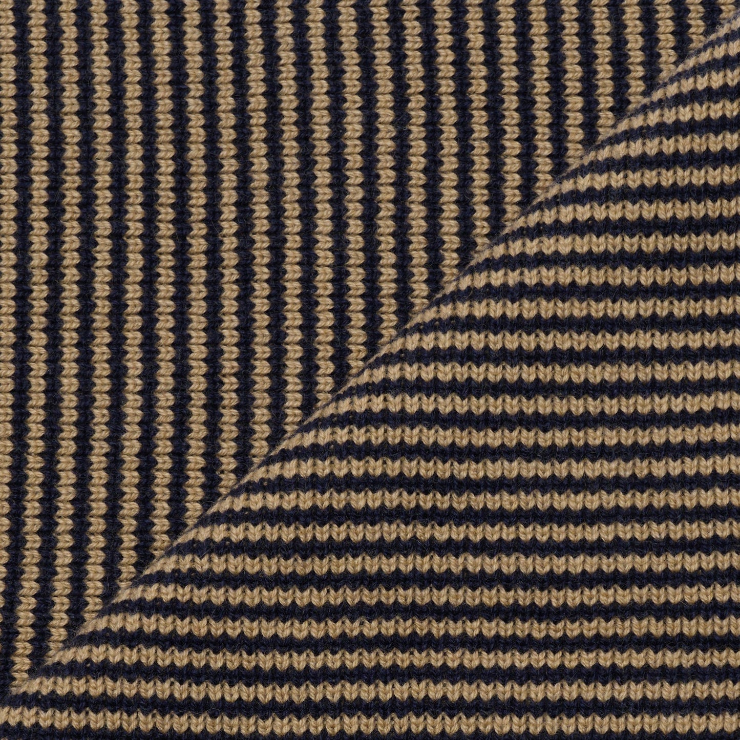 Navy Blue & Camel - Cashmere Scarf