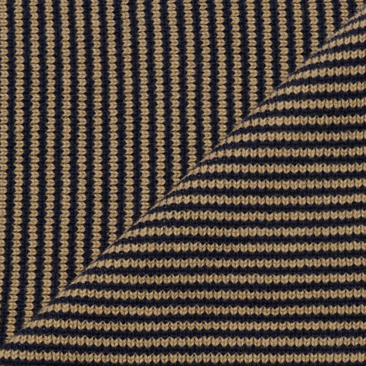 Navy Blue & Camel - Cashmere Scarf