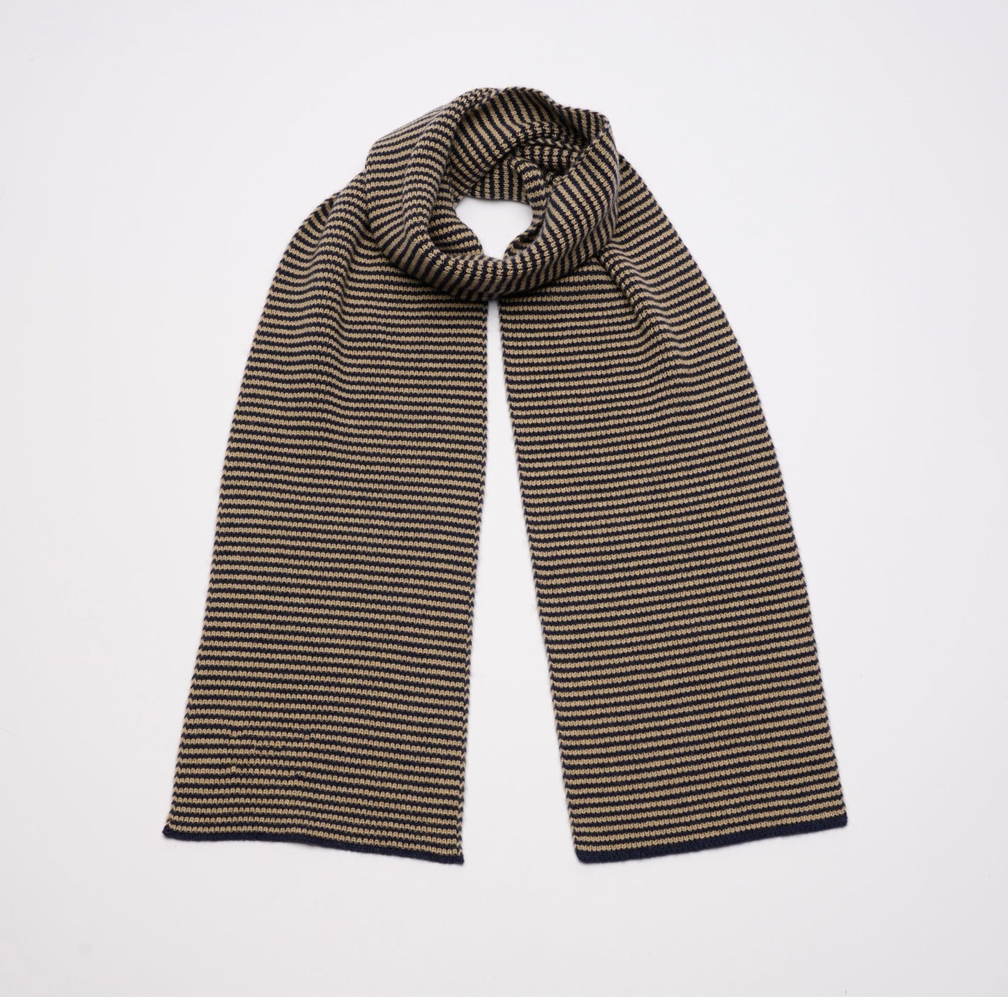 Navy Blue & Camel - Cashmere Scarf