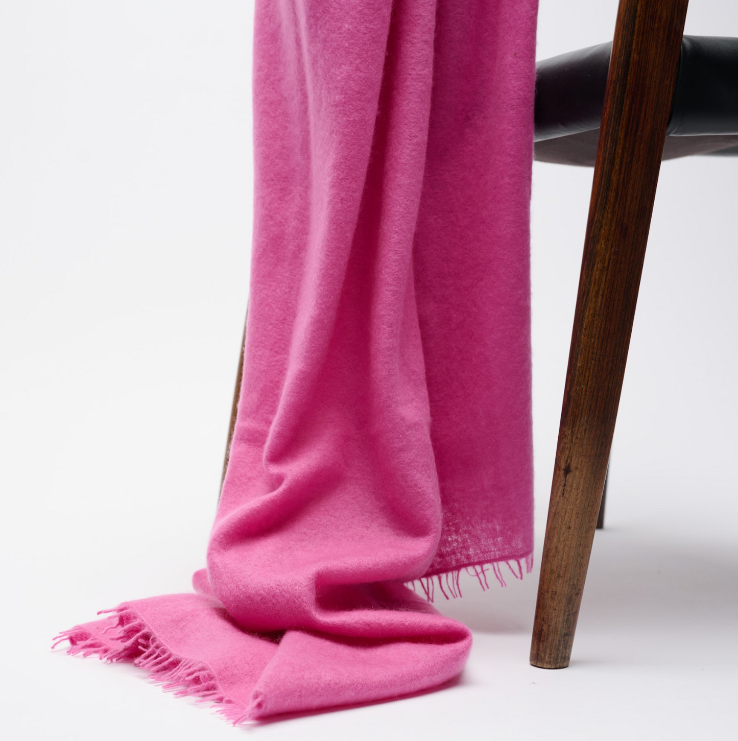 Handwoven Fine Felted Cashmere Shawl - Old Rose