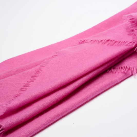 Handwoven Fine Felted Cashmere Shawl - Old Rose