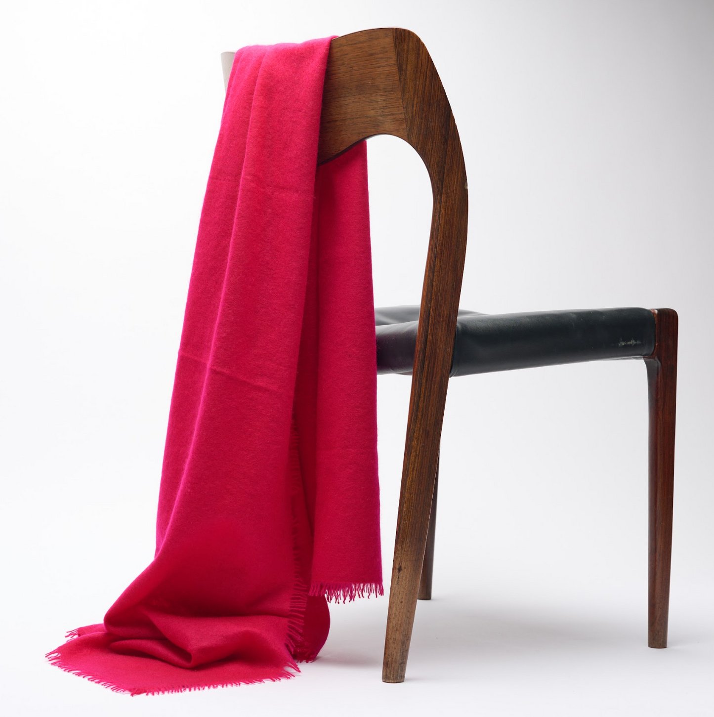 Handwoven Fine Felted Cashmere Shawl - Cerise
