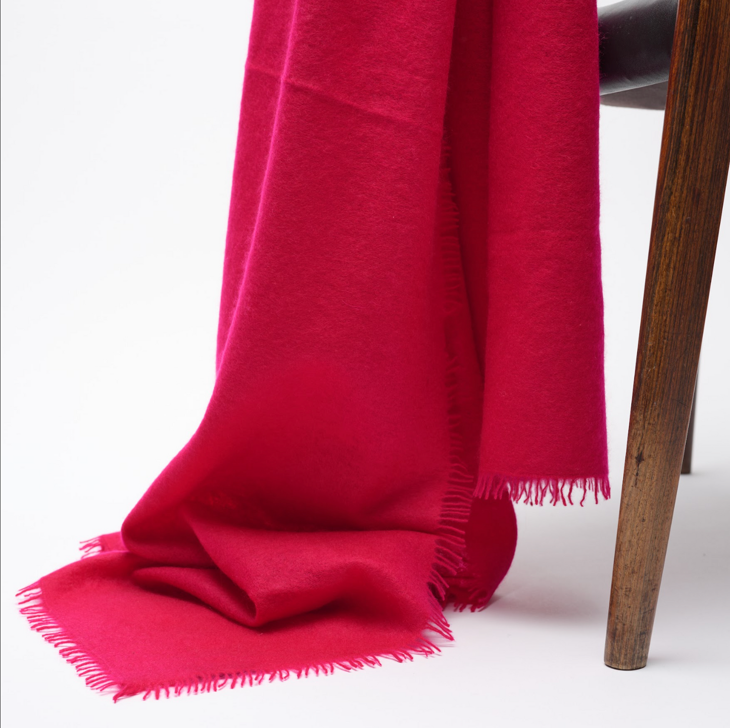 Handwoven Fine Felted Cashmere Shawl - Cerise