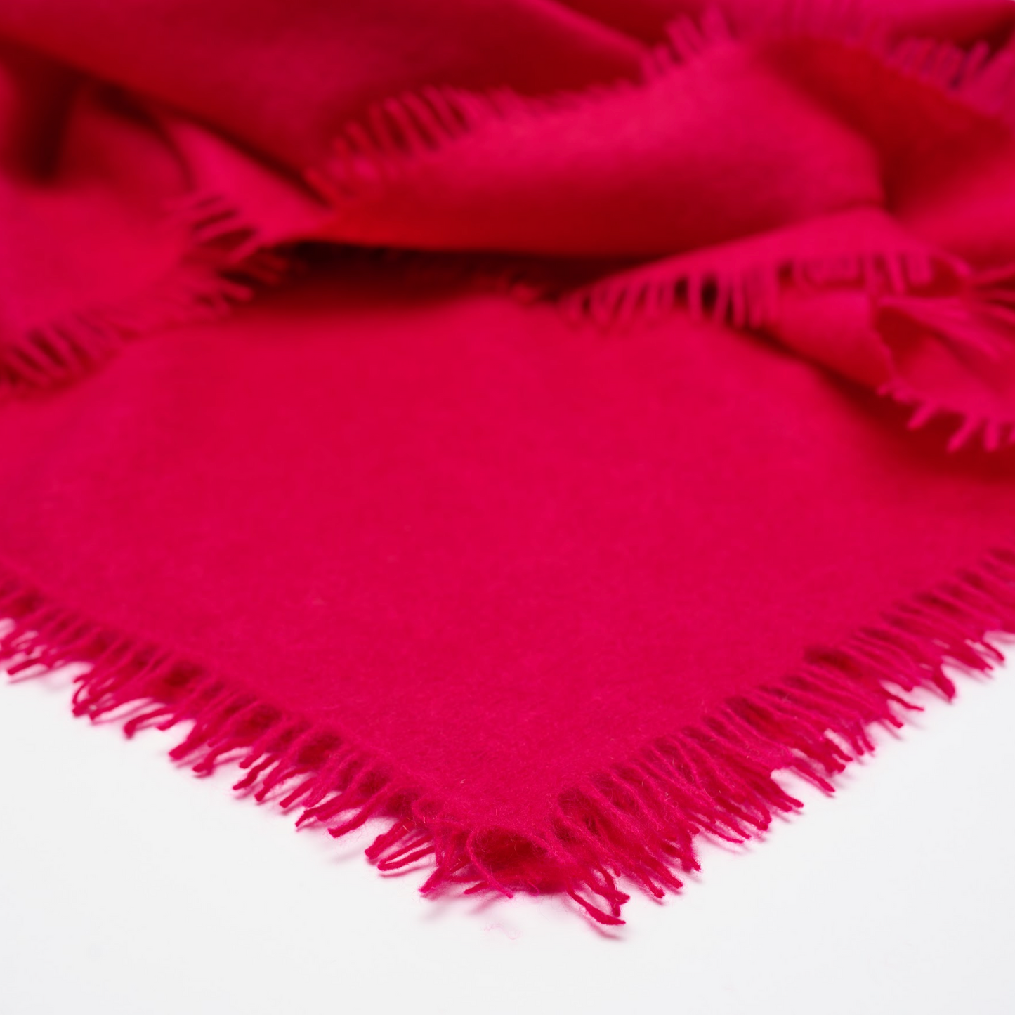 Handwoven Fine Felted Cashmere Shawl - Cerise