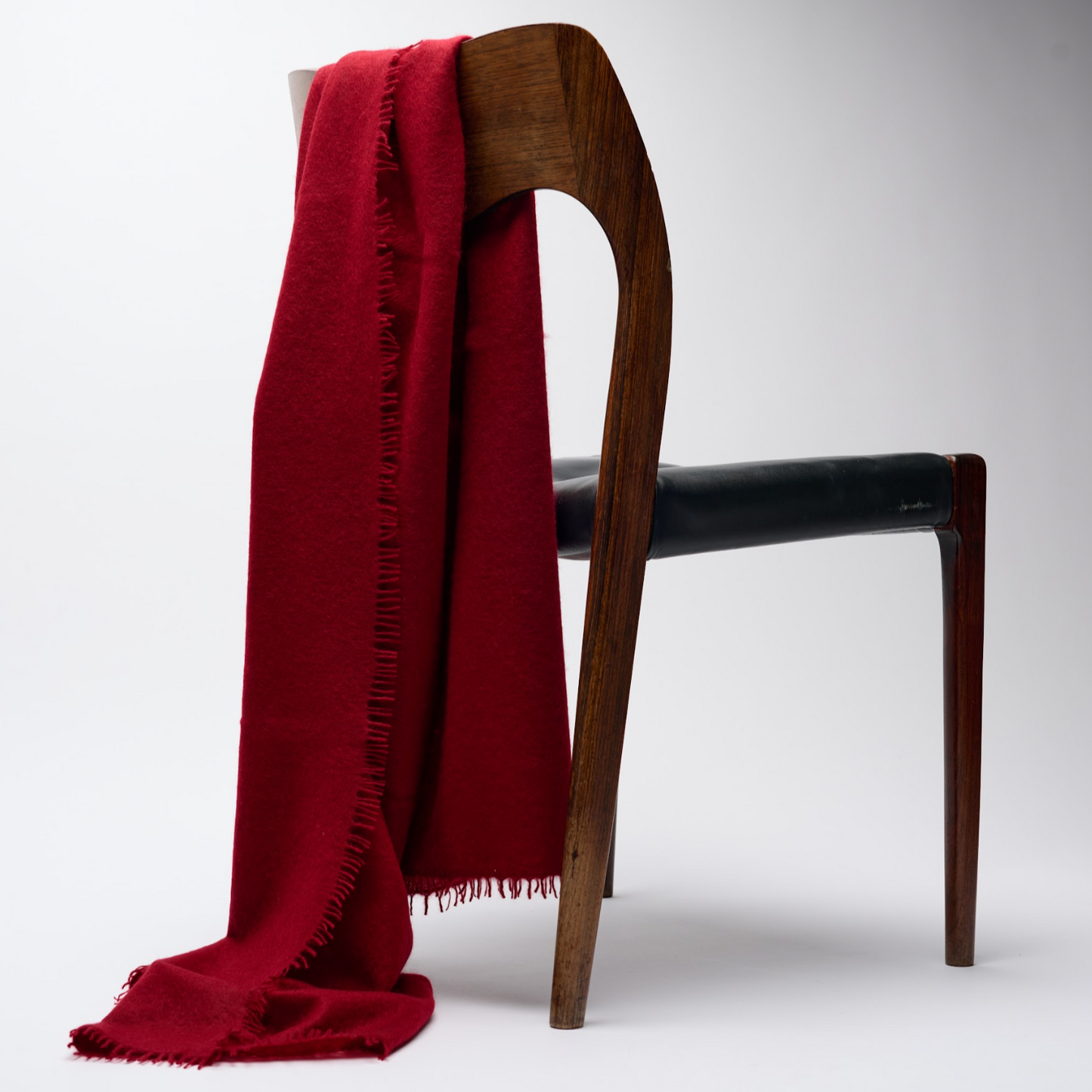 Handwoven Fine Felted Cashmere Shawl - Claret