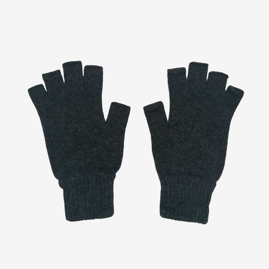 Unisex Charcoal Grey Fingerless Gloves