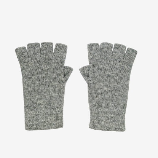 Unisex Light Grey Fingerless Gloves
